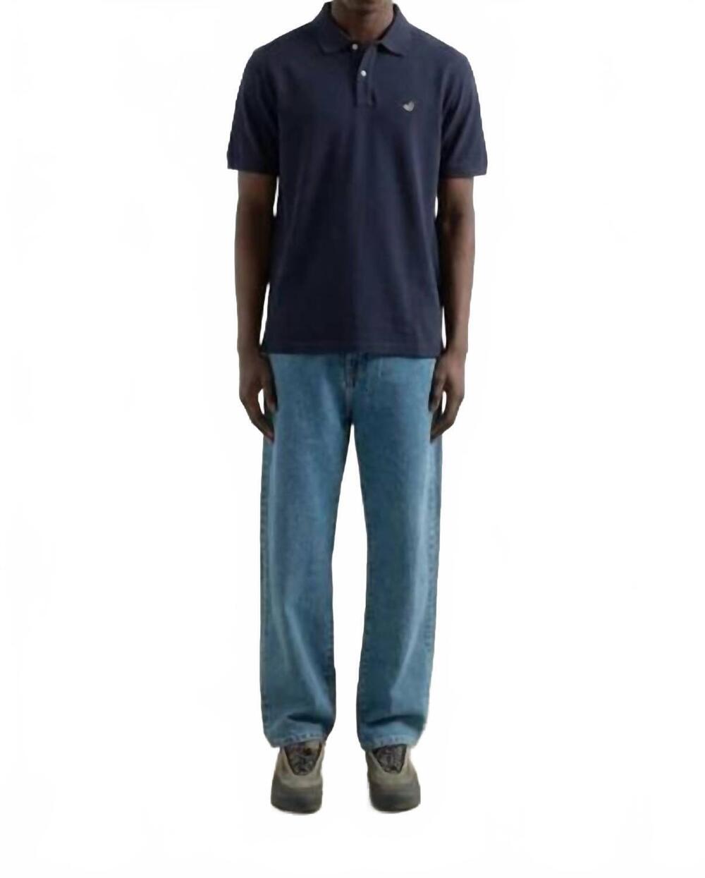 NEW EDMMOND STUDIOS duck polo shirt in navy